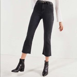BDG High-Rise Cropped Kick Flare Jeans—Black